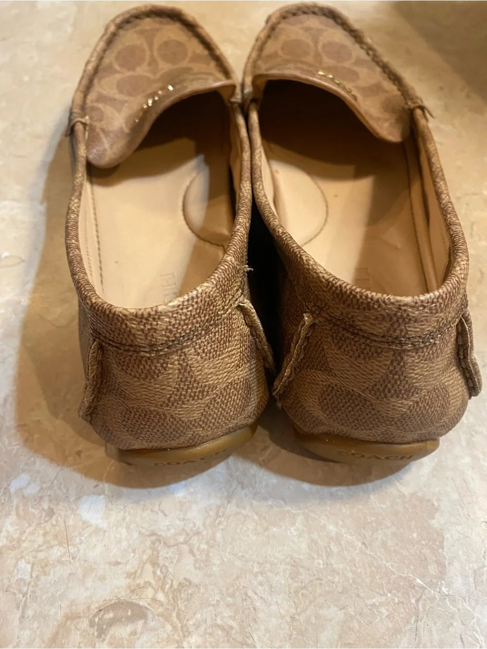 Coach Brown Signature Leather Slip-On Loafers - Picture 4 of 8